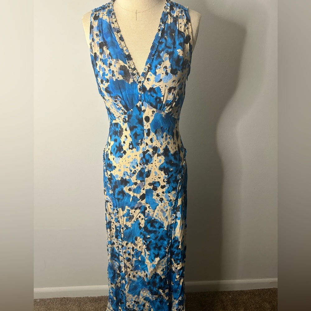 Jigsaw Blue and Cream Maxi Dress - Picture 2 of 8